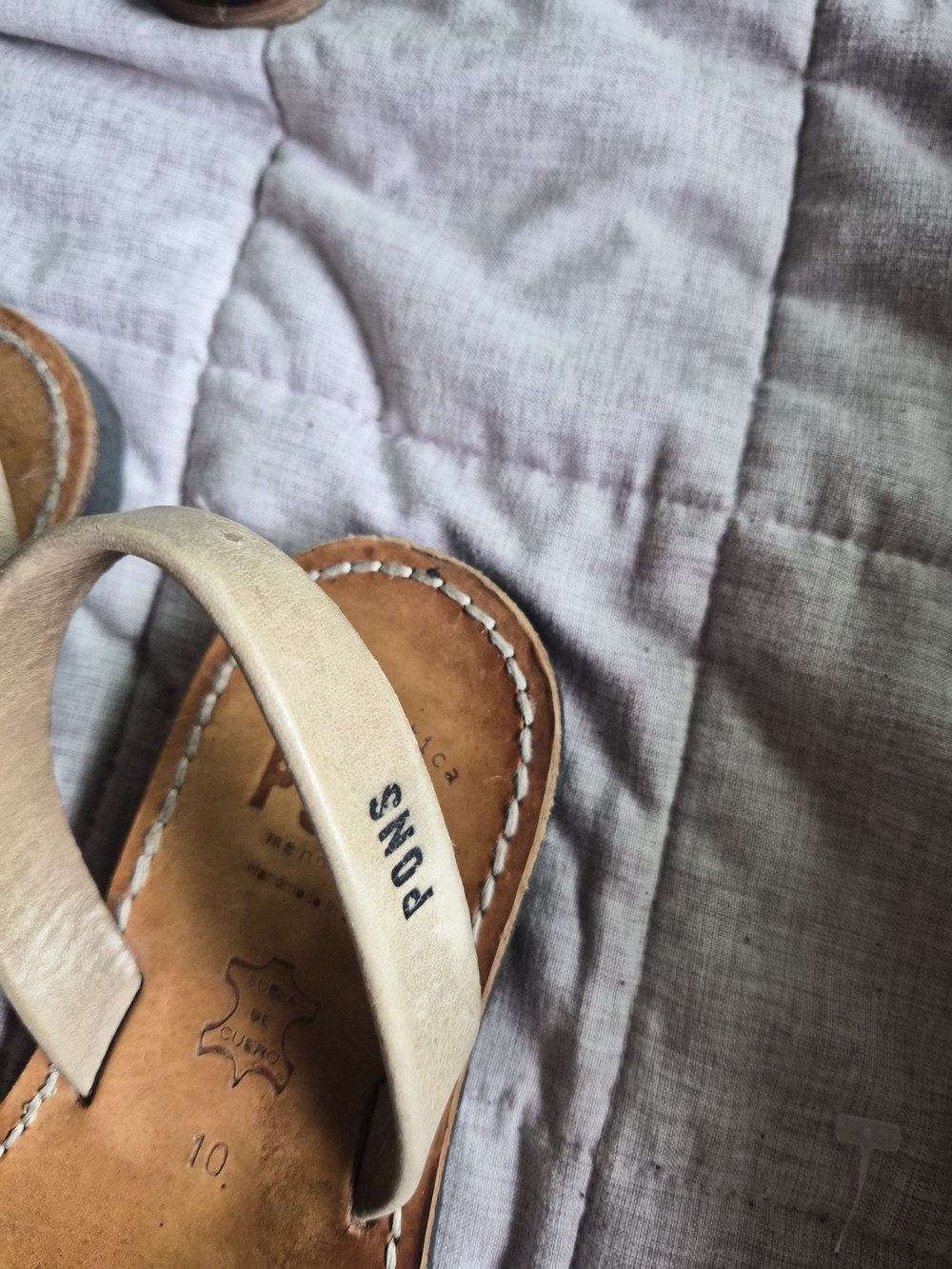 PONS Leather Avarca Sandals in Tan - Picture 3 of 4